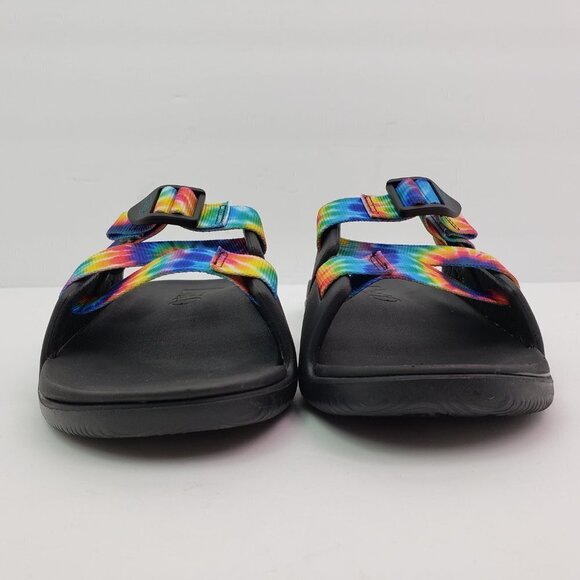 NEW Chaco Chillos Kids Size 5Y Dark Tie Dye Slip On Outdoors Sport Slide Sandals - Picture 6 of 12